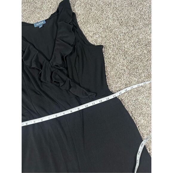 Modcloth Black Surplice Ruffle Refined Sleeveless Wide Leg Jumpsuit Women’s L - Picture 8 of 13